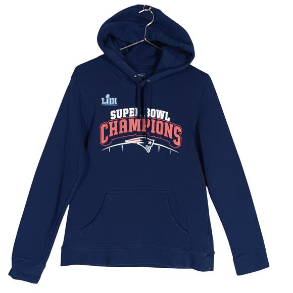 NFL New England Patriots Super Bowl LIII Hoodie Blue Men's Medium Long Sleeve - Picture 4 of 9